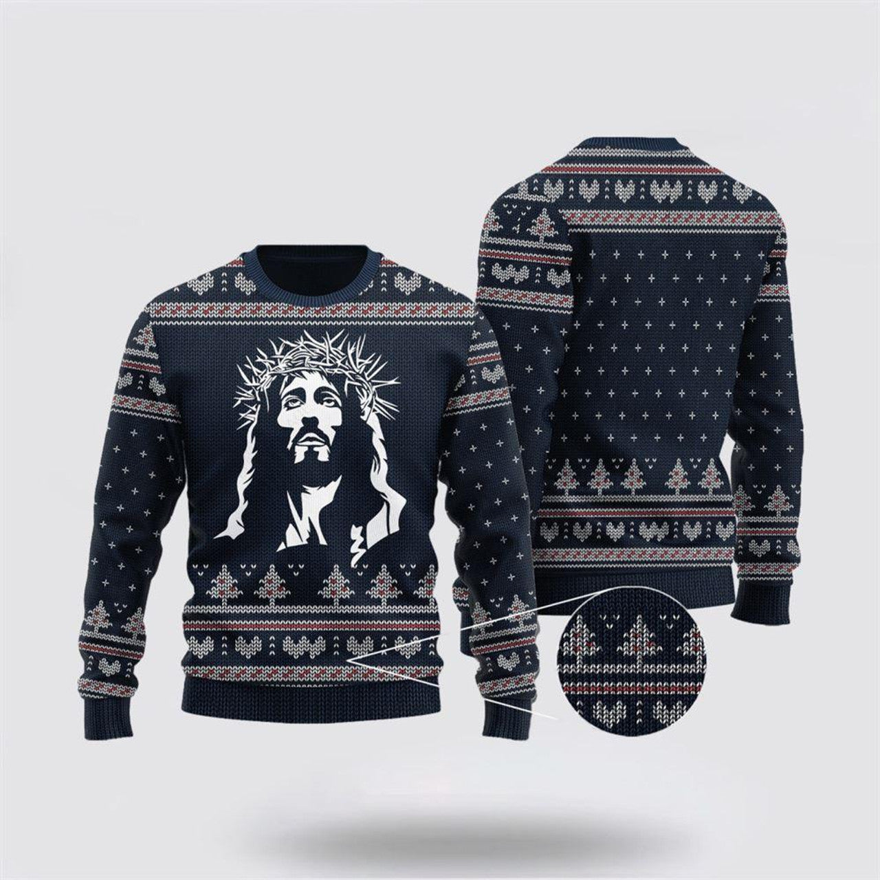 FUNSTUFFPRINT Christian Ugly Christmas Sweater, Christian God Ugly Christmas Sweater, Religious Christmas Sweaters Ugly  Sweater