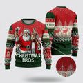 FUNSTUFFPRINT Christian Ugly Christmas Sweater, Christmas Bros Ugly Christmas Sweater, Religious Christmas Sweaters Ugly  Sweater