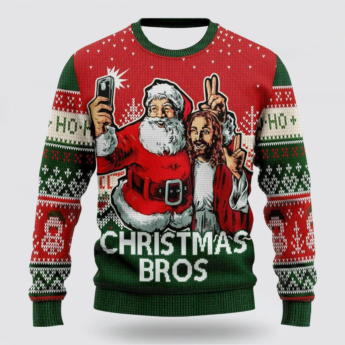 FUNSTUFFPRINT Christian Ugly Christmas Sweater, Christmas Bros Ugly Christmas Sweater, Religious Christmas Sweaters Ugly  Sweater