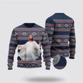 FUNSTUFFPRINT Christian Ugly Christmas Sweater, Dark Blue Christian Ugly Christmas Sweater, Religious Christmas Sweaters Ugly  Sweater