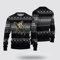 FUNSTUFFPRINT Christian Ugly Christmas Sweater, Jesus Riding A Dinosaur Picture Ugly Christmas Sweater, Religious Christmas Sweaters Ugly  Sweater
