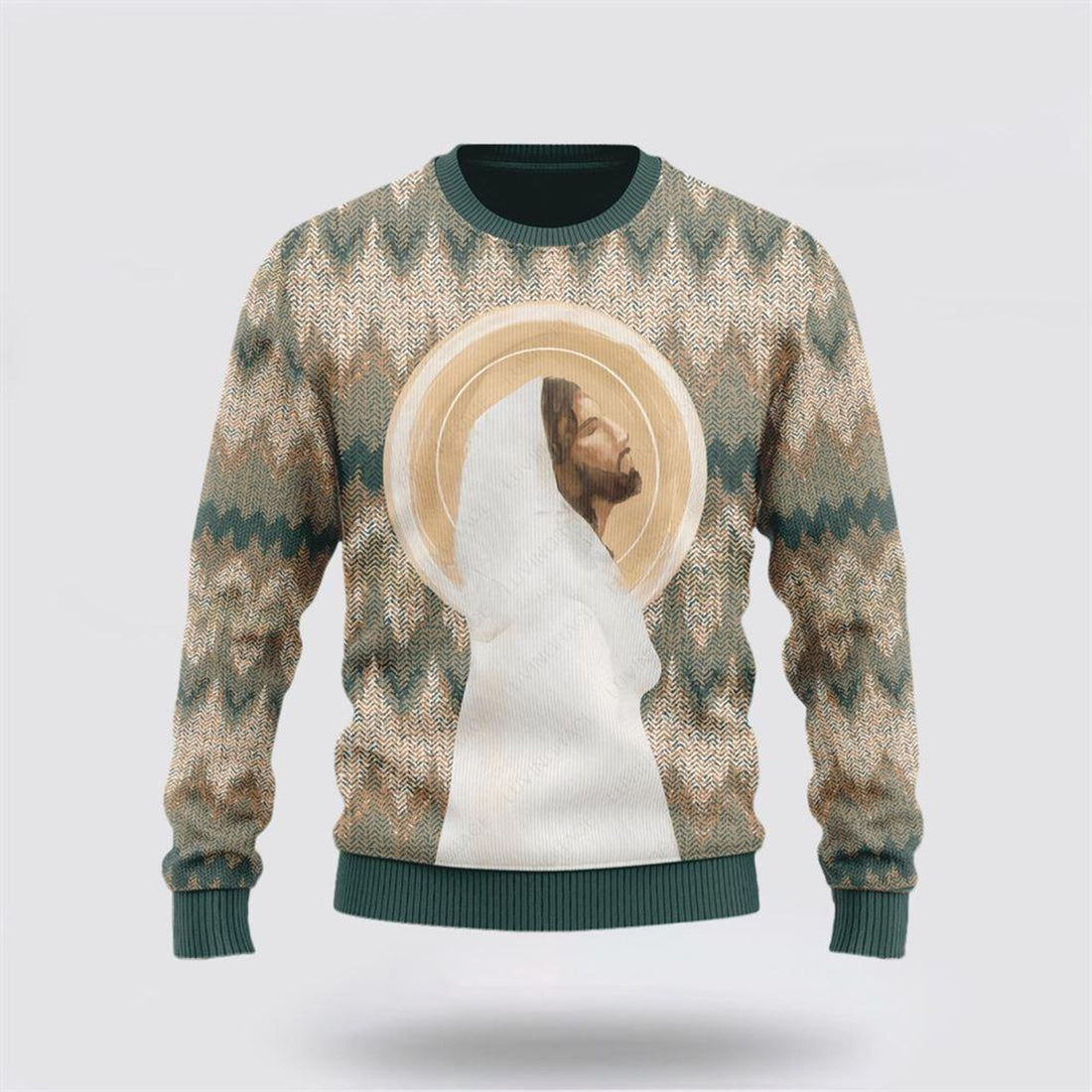 FUNSTUFFPRINT Christian Ugly Christmas Sweater, Vintage Christ God Faith Hope Love Ugly Christmas Sweater, Religious Christmas Sweaters Ugly  Sweater