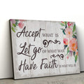 Christian Wall Art Accept What Is Let Go Of Was Canvas Print - Religious Canvas Painting