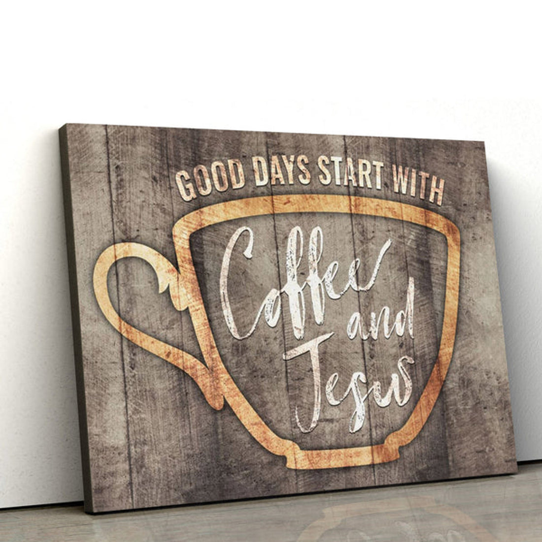 Christian Wall Decor Good Days Start With Coffee And Jesus Art Canvas - Christian Art Gift