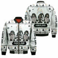 FUNSTUFFPRINT Christmas Gnomes Marlins Ugly Sweatshirt Christmas 3D Bomber Jacket