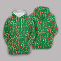 FUNSTUFFPRINT 3D Christmas Candy Music Notes All Over 3D Hoodie and Zip Hoodie