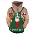 FUNSTUFFPRINT 3D Christmas Cat 2 All Over 3D Hoodie and Zip Hoodie