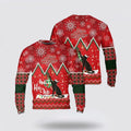 FUNSTUFFPRINT Christmas Cat Meowy Ho Ho Ho Ugly Christmas Sweater, Farm Sweater, Christmas Gift, Best Winter Outfit Christmas Ugly Sweater