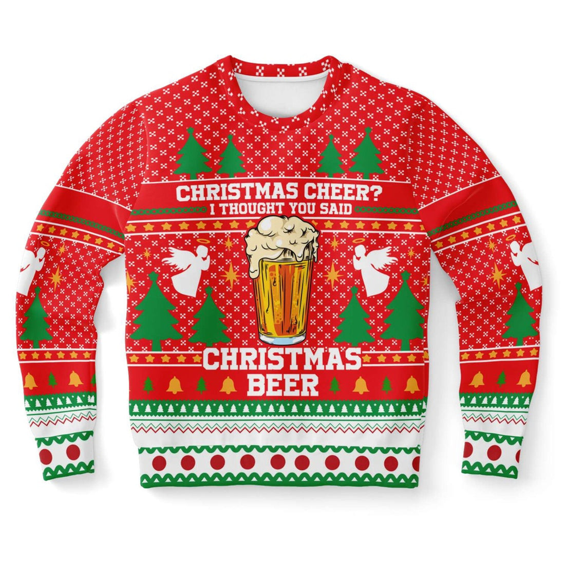 FUNSTUFFPRINT Christmas Cheer I Thought You Said Christmas Beer Ugly Christmas Sweater, Christmas Sweater, Ugly Sweater, Funny Xmas Sweaters Ugly Sweater