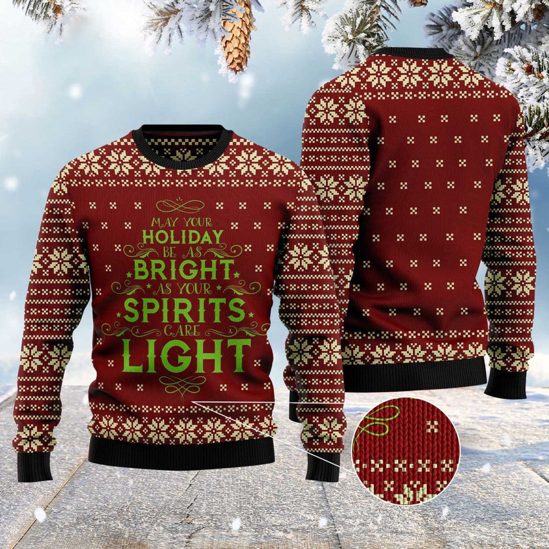 FUNSTUFFPRINT Christmas Eve Ugly Christmas Sweater, Christmas Sweater, Ugly Sweater, Funny Xmas Sweaters Ugly Sweater