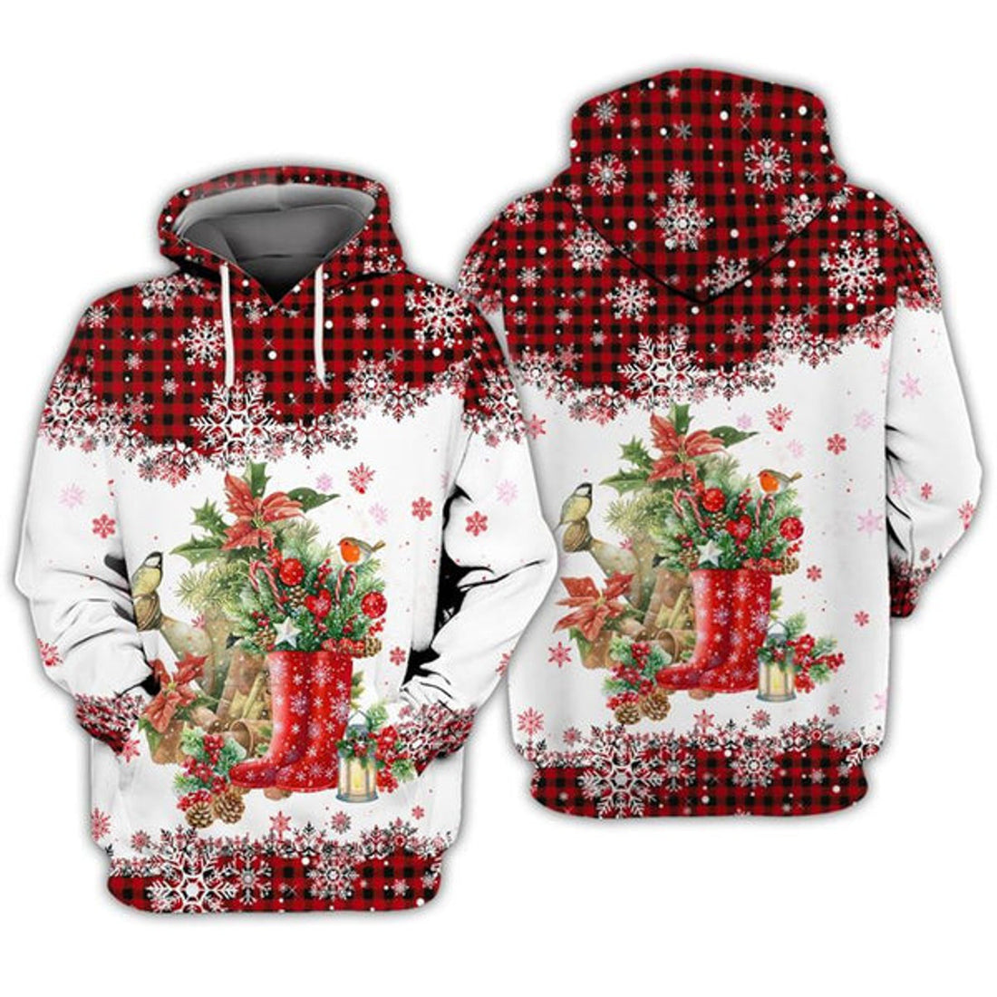 FUNSTUFFPRINT 3D Christmas Gardening All Over 3D Hoodie and Zip Hoodie