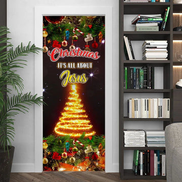 Christmas It's All About Jesus Door Cover, Christian Door Decor, Door Christian Church, Christian Door Plaques