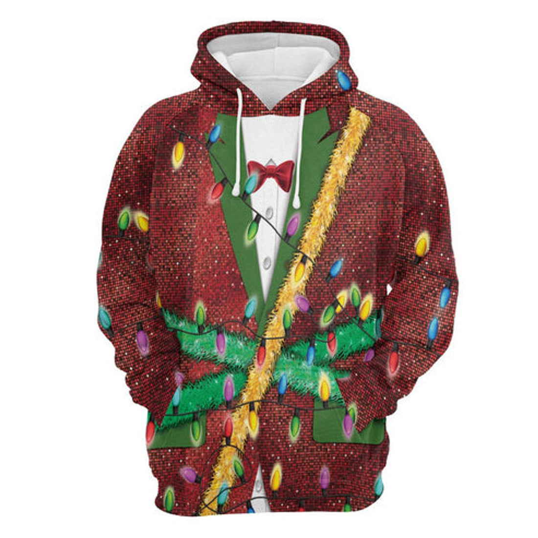 FUNSTUFFPRINT 3D Christmas Light All Over 3D Hoodie and Zip Hoodie