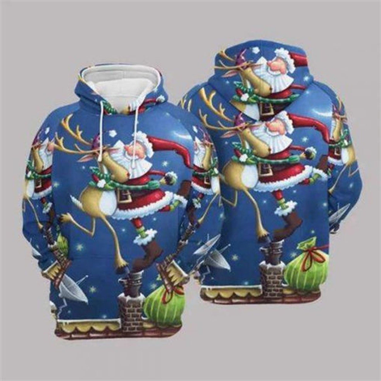 FUNSTUFFPRINT 3D Christmas Multicolor Fashion All Over 3D Hoodie and Zip Hoodie