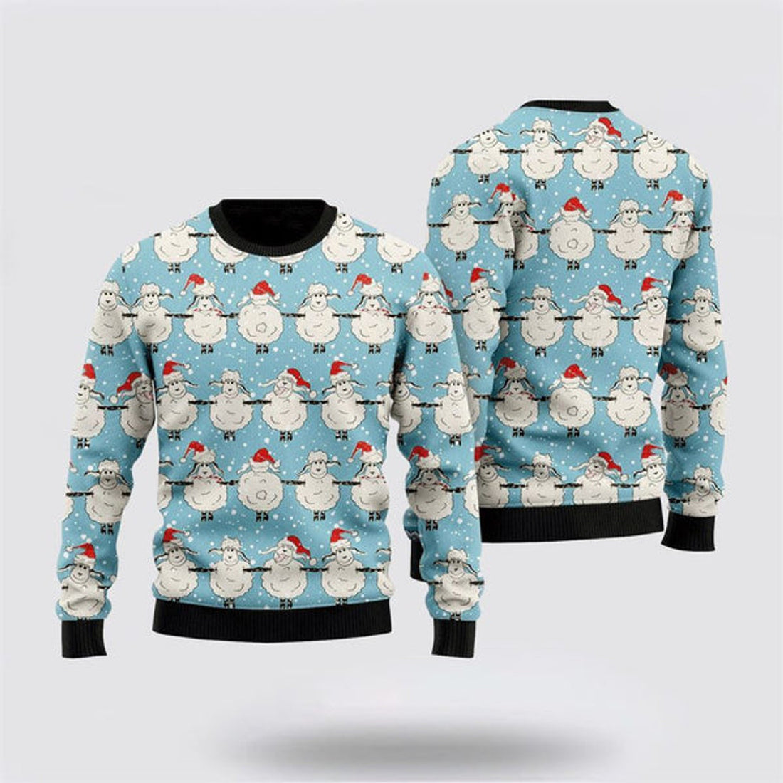 FUNSTUFFPRINT Christmas Sheeps Dancing Ugly Christmas Sweater, Farm Sweater, Christmas Gift, Best Winter Outfit Christmas Ugly Sweater