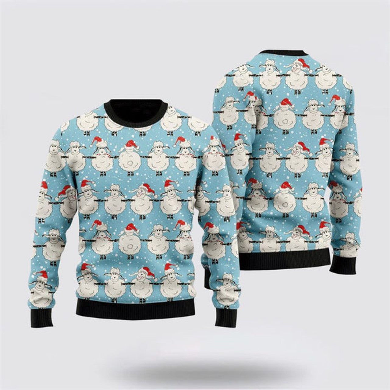 FUNSTUFFPRINT Christmas Sheeps Dancing Ugly Christmas Sweater, Farm Sweater, Christmas Gift, Best Winter Outfit Christmas Ugly Sweater