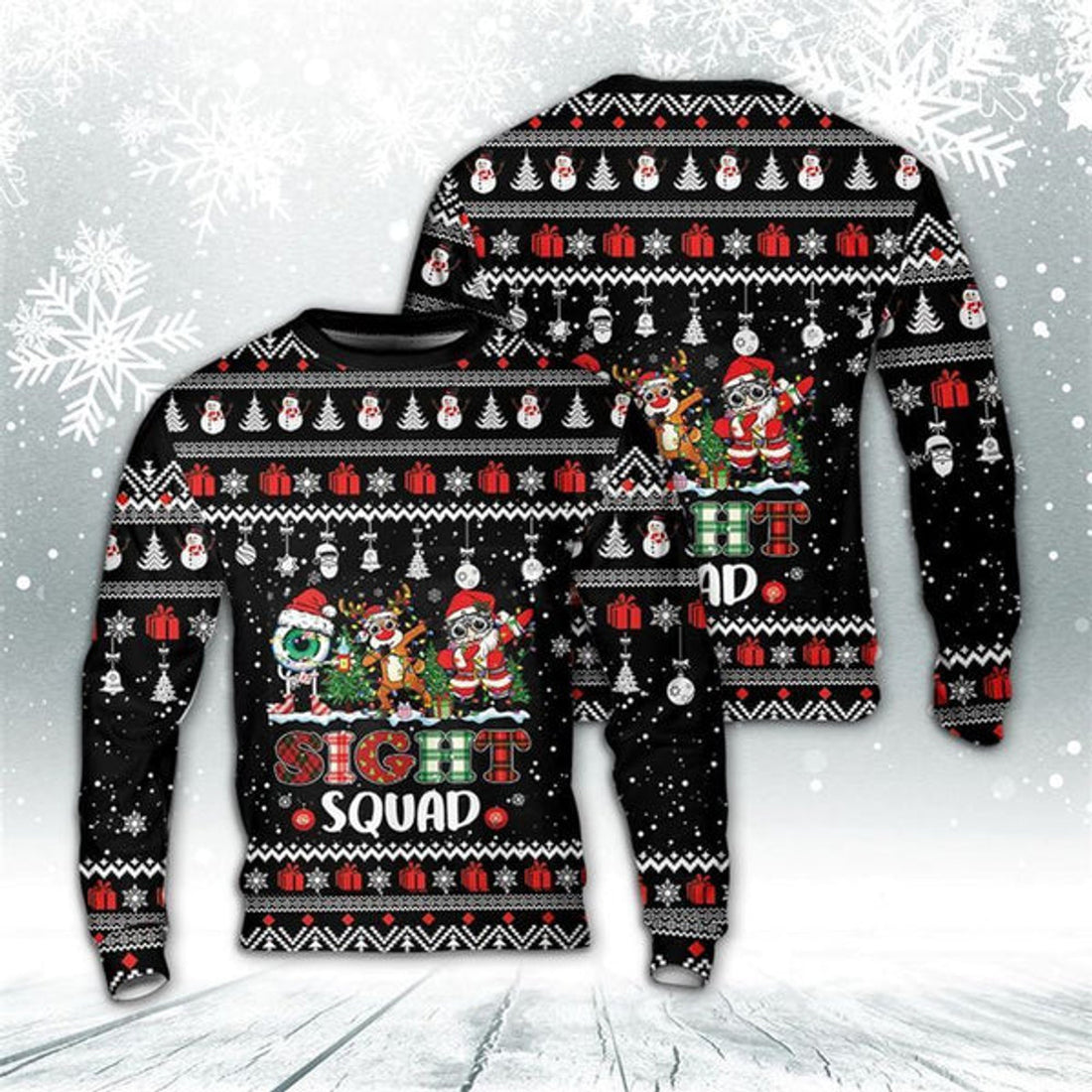 FUNSTUFFPRINT Christmas Sight Squad Ugly Christmas Sweater For Men And Women, Best Gift For Christmas, The Beautiful Winter Christmas Outfit Ugly Sweater