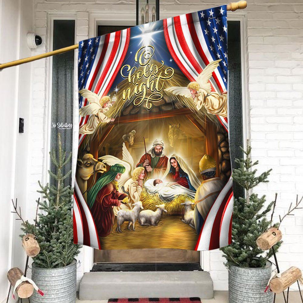 Christmas Silent Night Flag Jesus Is Born, Nativity Of Jesus Flag, Christian Christmas House Flag, Christmas Outdoor Decor Ideas
