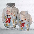 FUNSTUFFPRINT 3D Christmas Snowman All Over 3D Hoodie and Zip Hoodie