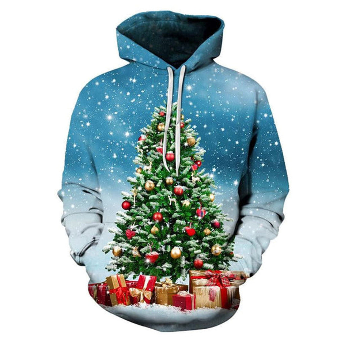FUNSTUFFPRINT 3D Christmas Tree Gifts All Over 3D Hoodie and Zip Hoodie