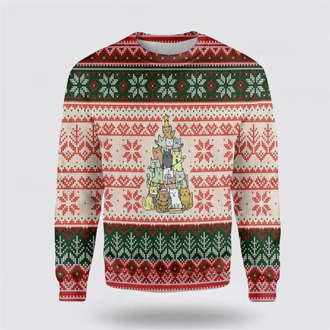 FUNSTUFFPRINT Christmas Tree Made By Cats Ugly Christmas Sweater For Men And Women, Best Gift For Christmas, Christmas Fashion Winter  Ugly  Sweater