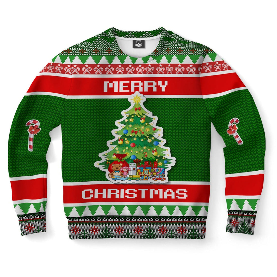FUNSTUFFPRINT Christmas Tree Ugly Christmas Sweater, Christmas Sweater, Ugly Sweater, Funny Xmas Sweaters Ugly Sweater