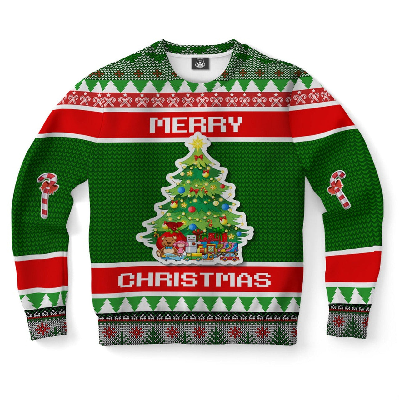 FUNSTUFFPRINT Christmas Tree Ugly Christmas Sweater, Christmas Sweater, Ugly Sweater, Funny Xmas Sweaters Ugly Sweater