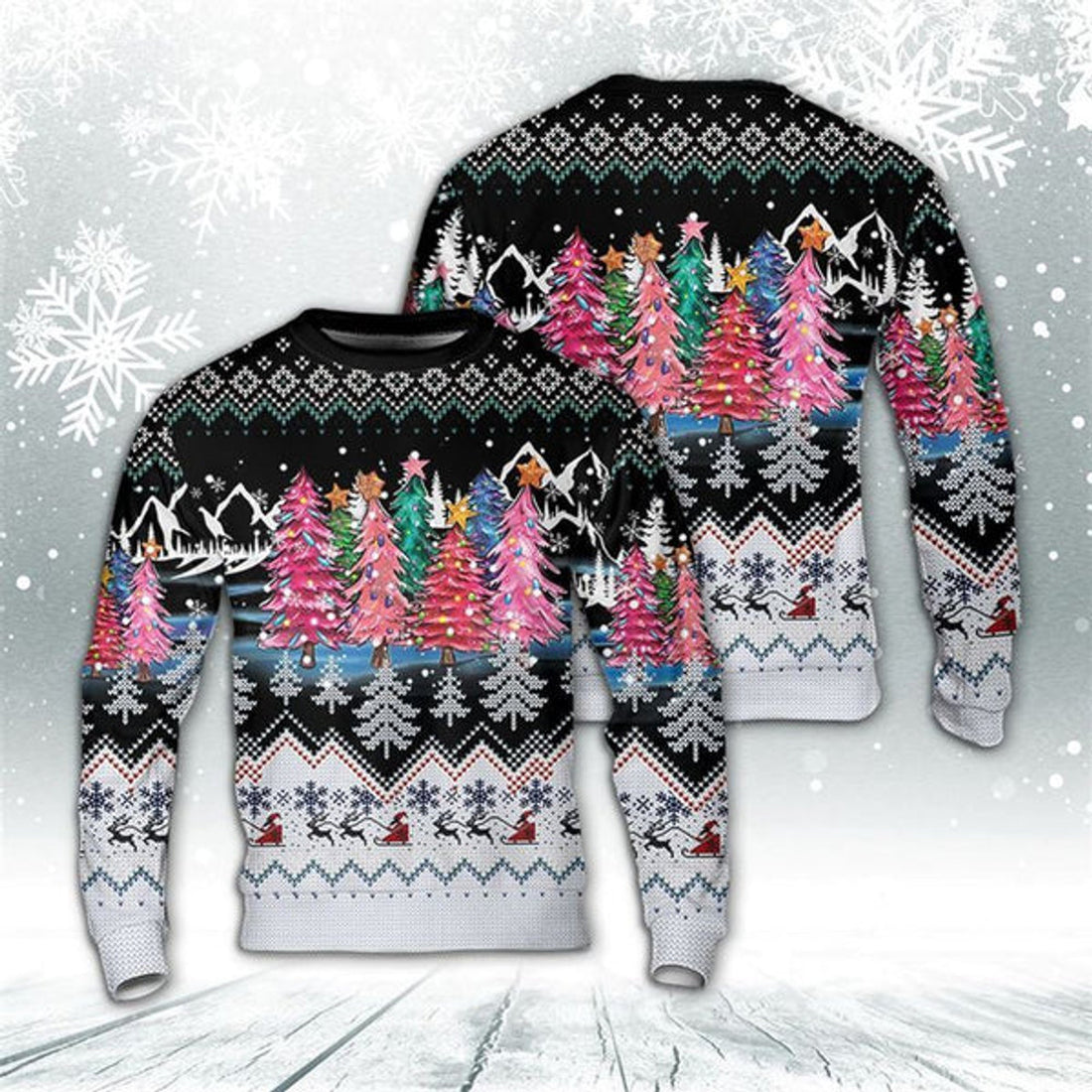 FUNSTUFFPRINT Christmas Trees With Lights Ugly Christmas Sweater For Men And Women, Best Gift For Christmas, The Beautiful Winter Christmas Outfit Ugly Sweater
