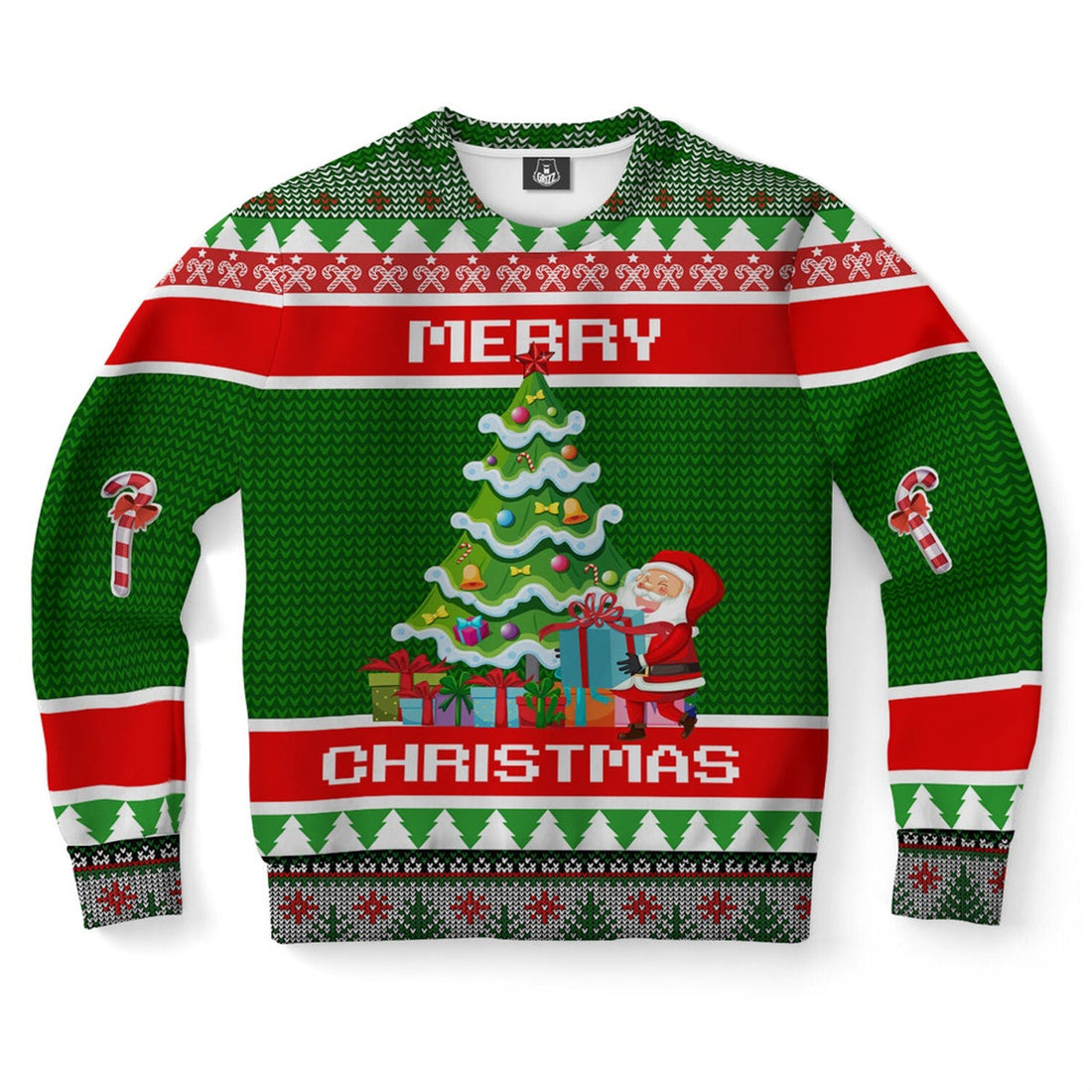 FUNSTUFFPRINT Christmas tree Santa Ugly Christmas Sweater, Christmas Sweater, Ugly Sweater, Funny Xmas Sweaters Ugly Sweater