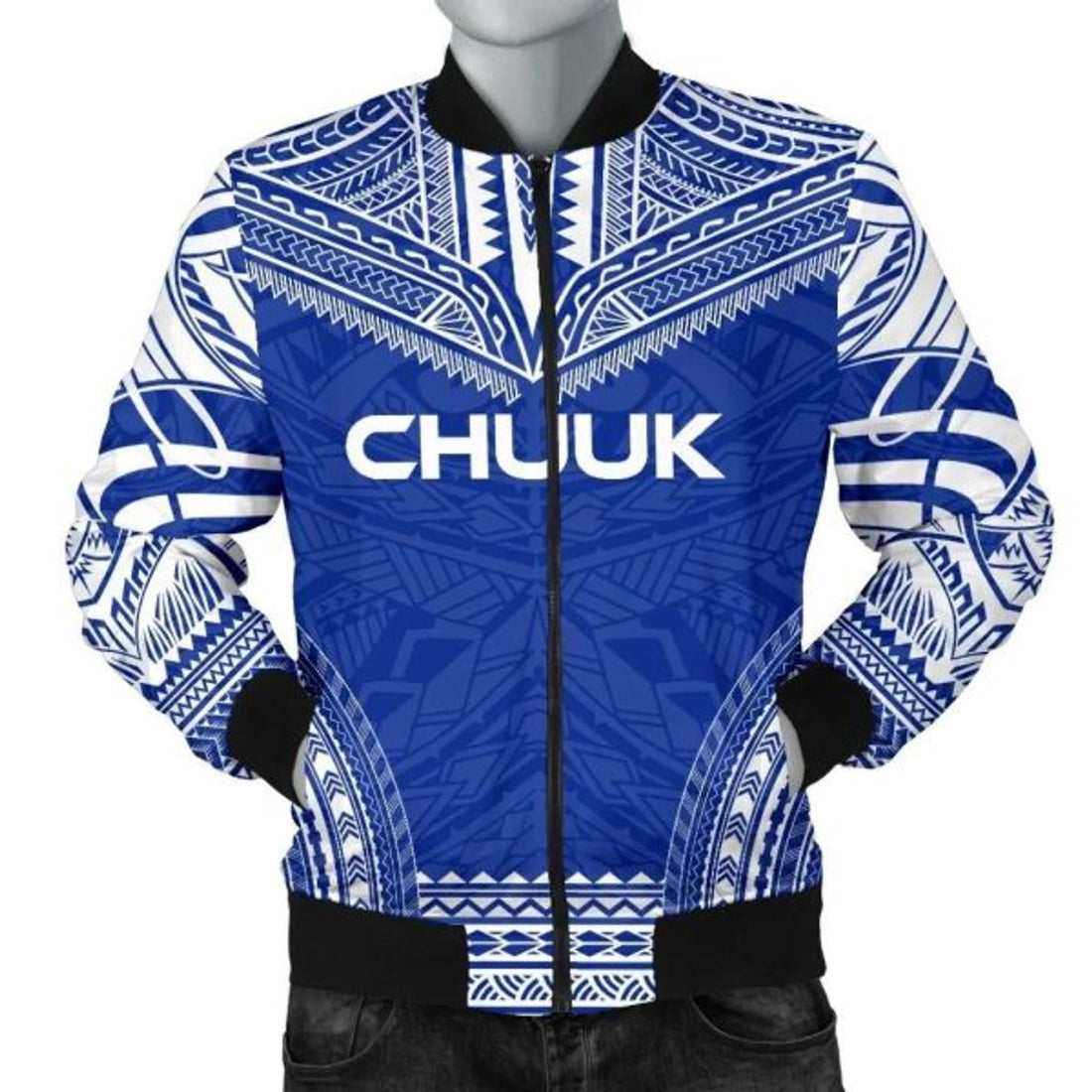FUNSTUFFPRINT Chuuk Flag Polynesian Chief Men's 3D Bomber Jacket