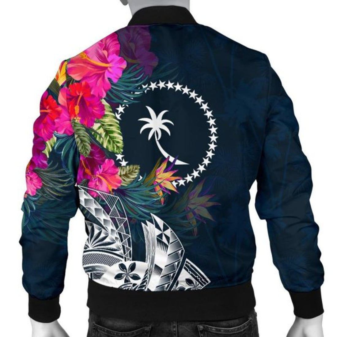 FUNSTUFFPRINT Chuuk Men's Bomber Jacket - Chuuk Summer Vibes 3D Bomber Jacket