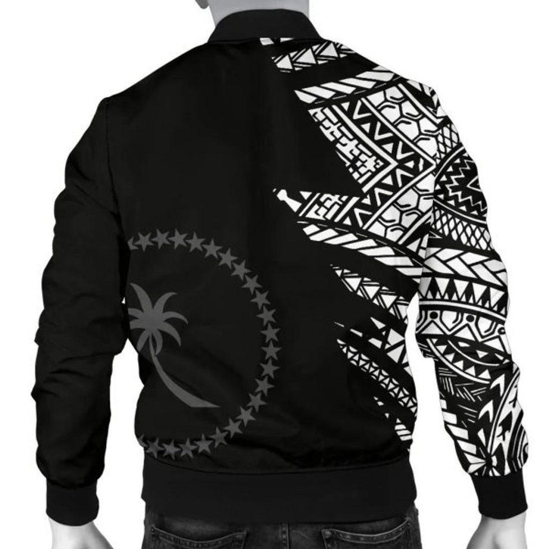 FUNSTUFFPRINT Chuuk Pattern Men's Bomber Jackets - Black Style 3D Bomber Jacket