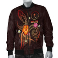 FUNSTUFFPRINT Chuuk Polynesian Men's Bomber Jacket - Legend of Chuuk (Red) 3D Bomber Jacket
