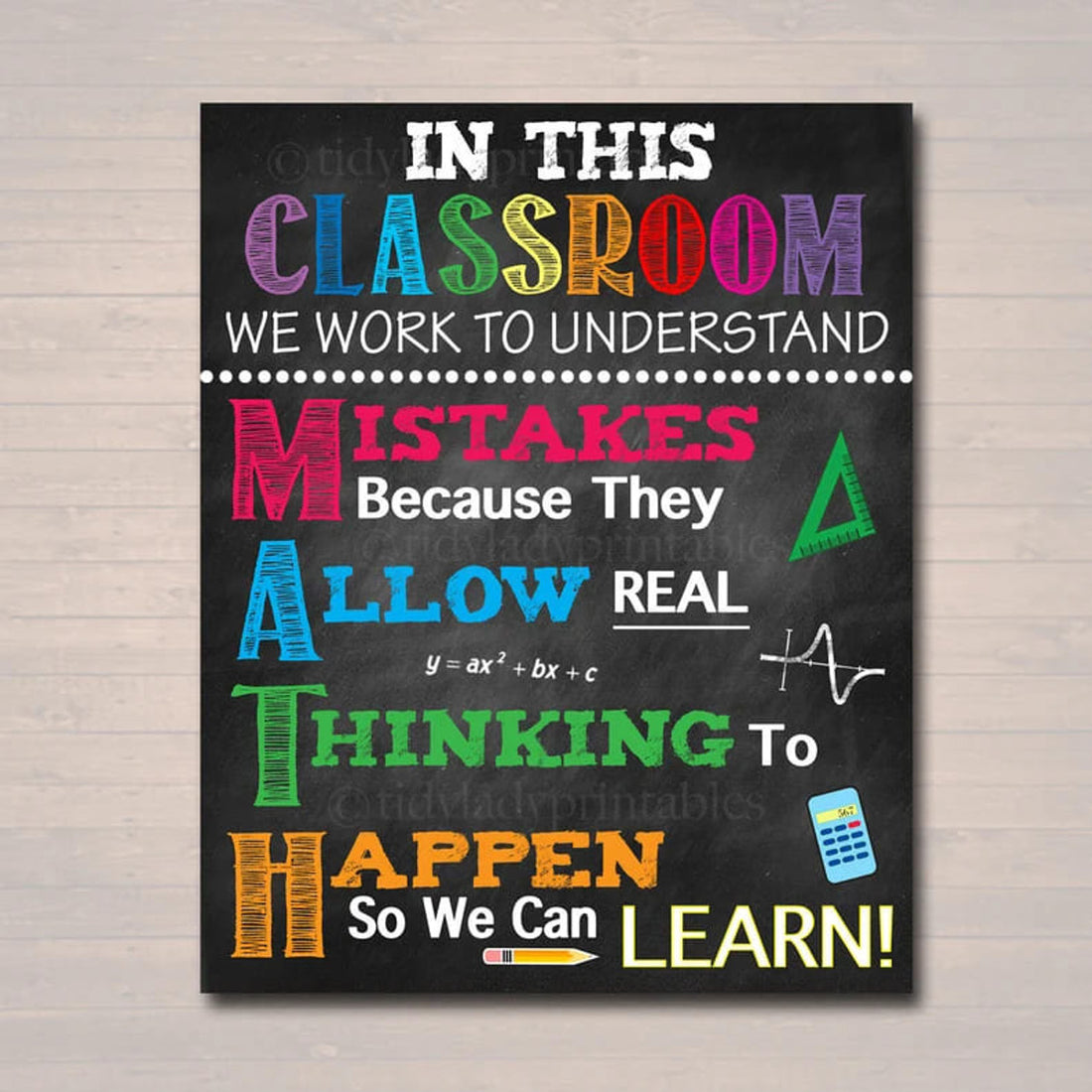 Classroom Rules, Back To School, In This Room We Work To Understand Mistakes Because They Allow Real Poster and Canvas