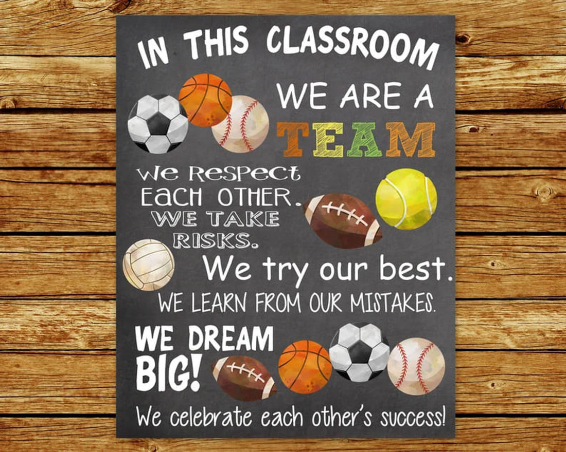 Classroom Rules, In This Classroom We Are A Team We Respect Each Other We Take Risks We Try Our Best We Learn From Our Mistakes Poster and Canvas