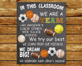 Classroom Rules, In This Classroom We Are A Team We Respect Each Other We Take Risks We Try Our Best We Learn From Our Mistakes Poster and Canvas