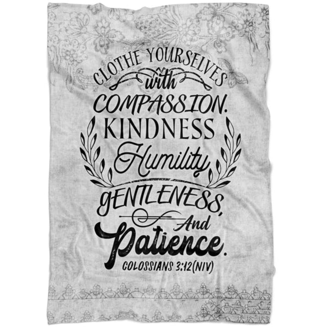 FUNSTUFFPRINT Clothe Yourselves Colossians 312 Fleece Blanket - Christian Blanket - Bible Verse Blanket