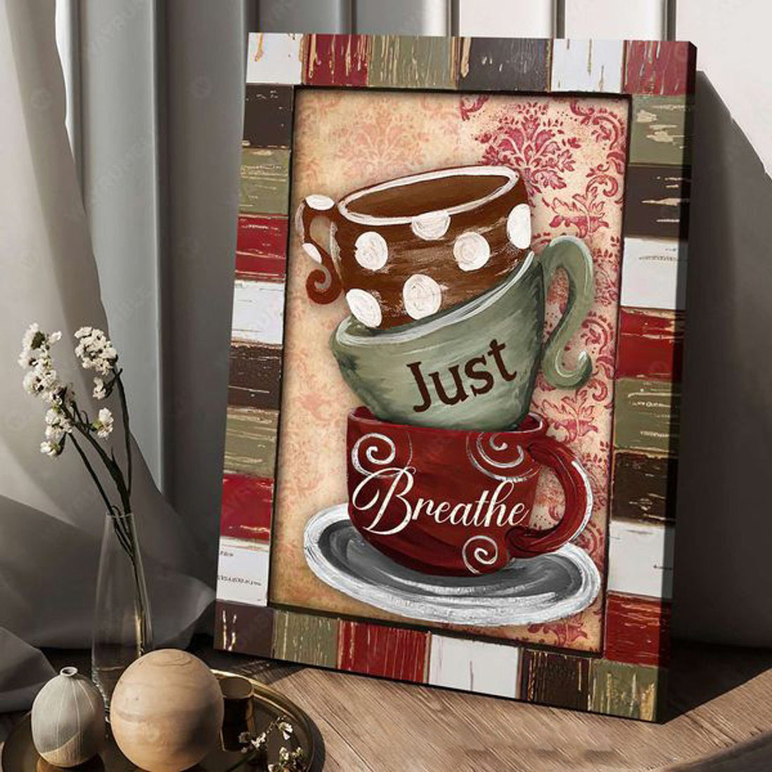 Coffee Shop Decor, Just Breathe, Coffee Lover Poster and Canvas