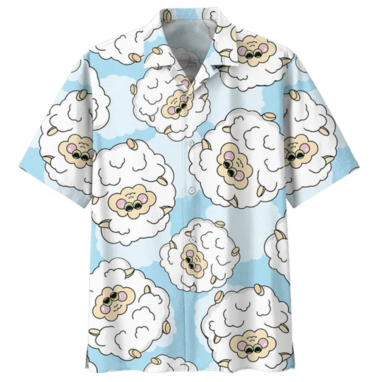Collection Sheep Illustration Design Hawaiian Shirt
