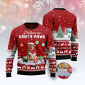 FUNSTUFFPRINT Collie I Believe In Santa Paws Ugly Christmas Sweater, Dog Ugly Christmas Sweater, Ugly Dog Sweaters Ugly  Sweater