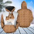FUNSTUFFPRINT 3D Collie My Spirit Animal All Over 3D Hoodie and Zip Hoodie