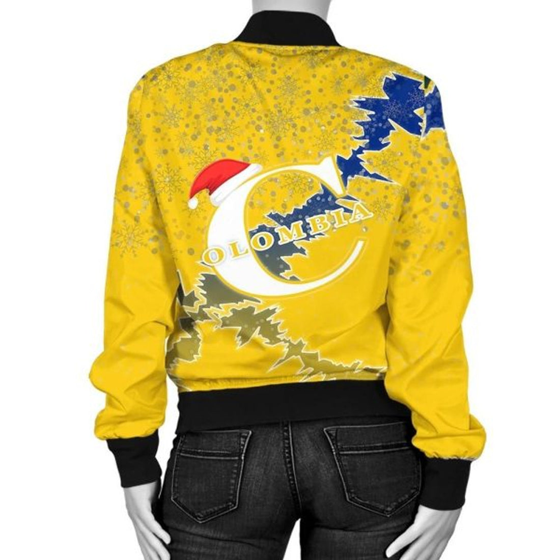 FUNSTUFFPRINT Colombia Christmas Coat Of Arms Women Bomber Jacket Style 3D Bomber Jacket