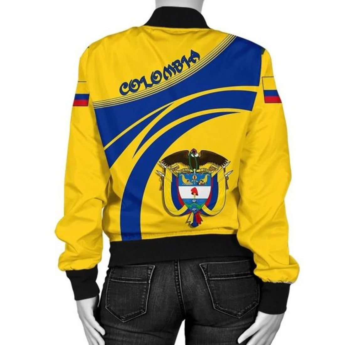 FUNSTUFFPRINT Colombia Coat Of Arms Women Bomber Jacket Cricket 3D Bomber Jacket