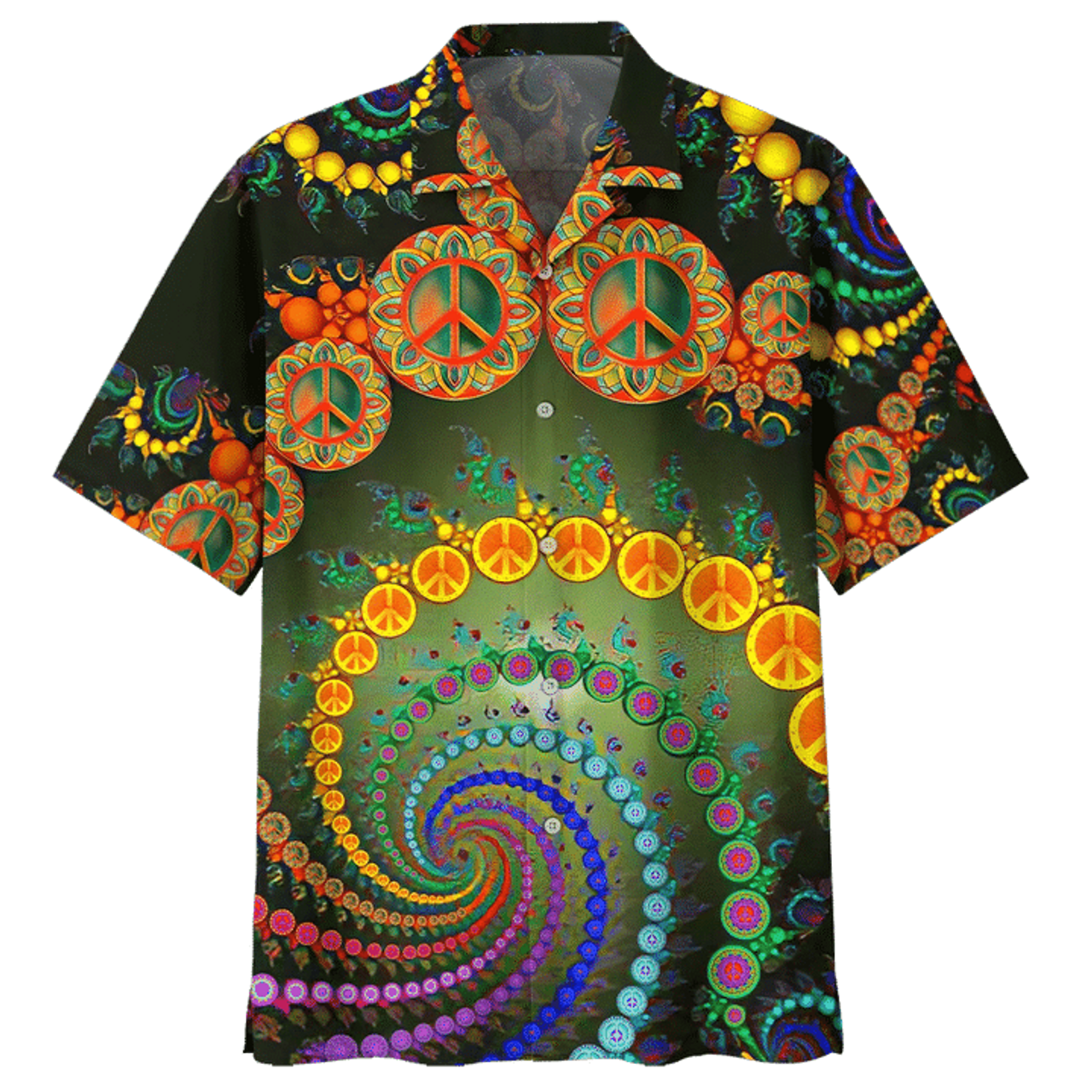 Colorful Spiral Design Hippie Pattern Hawaiian Shirt