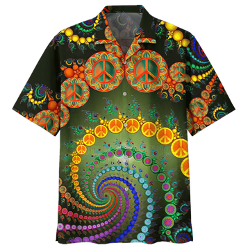 Colorful Spiral Design Hippie Pattern Hawaiian Shirt