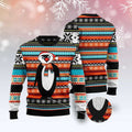 FUNSTUFFPRINT Colorful Pattern Penguin Ugly Christmas Sweater, Christmas Sweater, Ugly Sweater, Funny Xmas Sweaters Ugly Sweater