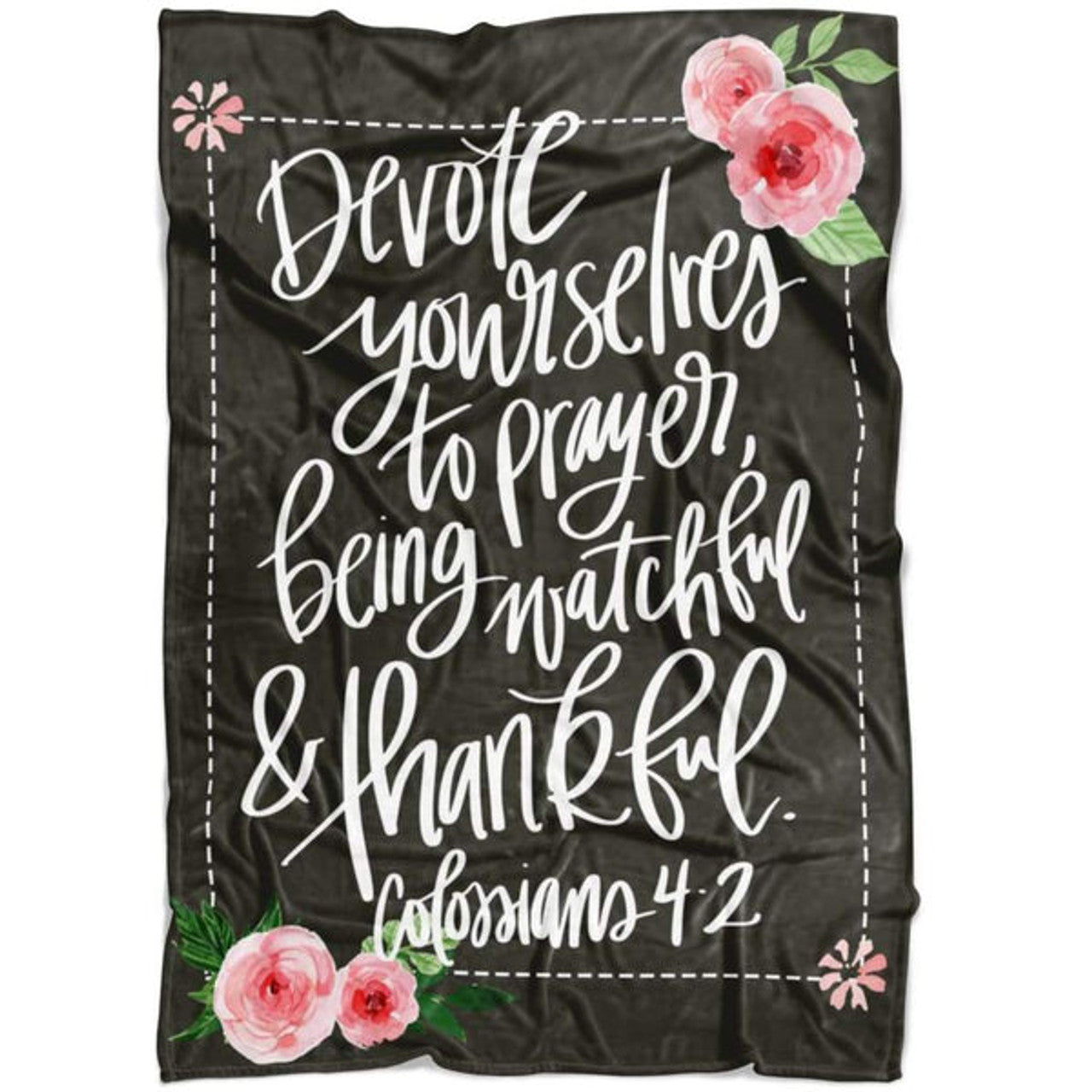 FUNSTUFFPRINT Colossians 42 Devote Yourselves To Prayer Fleece Blanket - Christian Blanket - Bible Verse Blanket