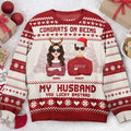 FUNSTUFFPRINT Custom  Congrats On Being My Husband Christmas Led Light  Ugly  Sweater