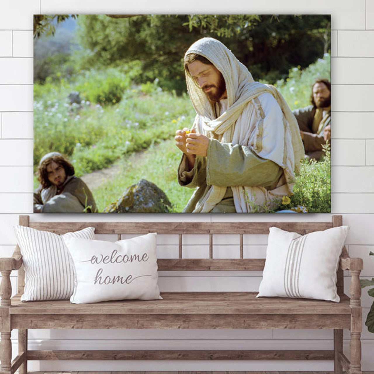 Consider The Lilies Art - Religious Canvas Wall Art 