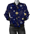 FUNSTUFFPRINT Constellation Print Pattern Women Casual 3D Bomber Jacket